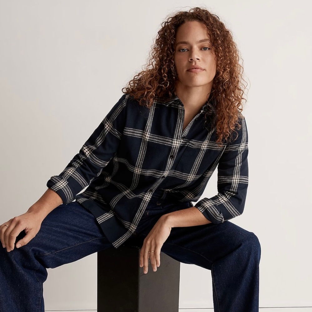 Madewell Oversized Ex-Boyfriend Shirt in Plaid
